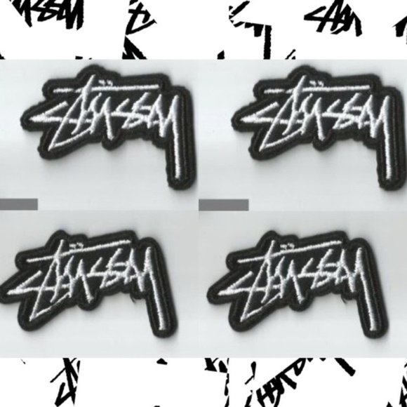 4) STÜSSY IRON ON PATCH LOT ADHESIVE BADGES 4PCS EMBROIDERED PATCHES APPLIQUÉS - Picture 1 of 1